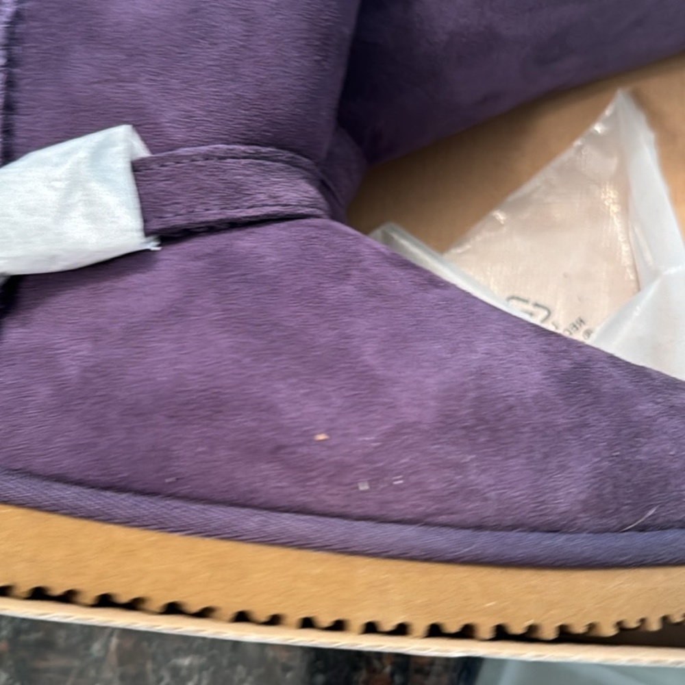 Purple sherling ankle boot